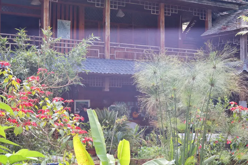 Houses and gardens in an Aini (Hani) village in southern Yunnan