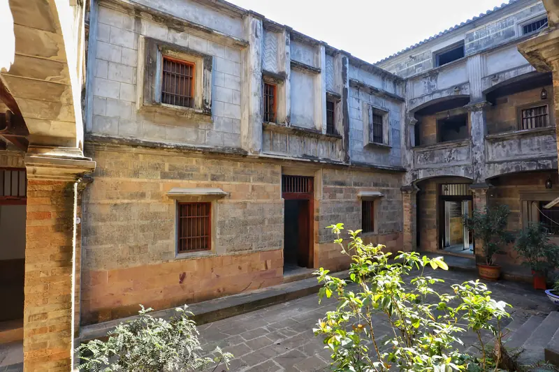 Courtyard interior of a historic house in the Honghe ancient town.